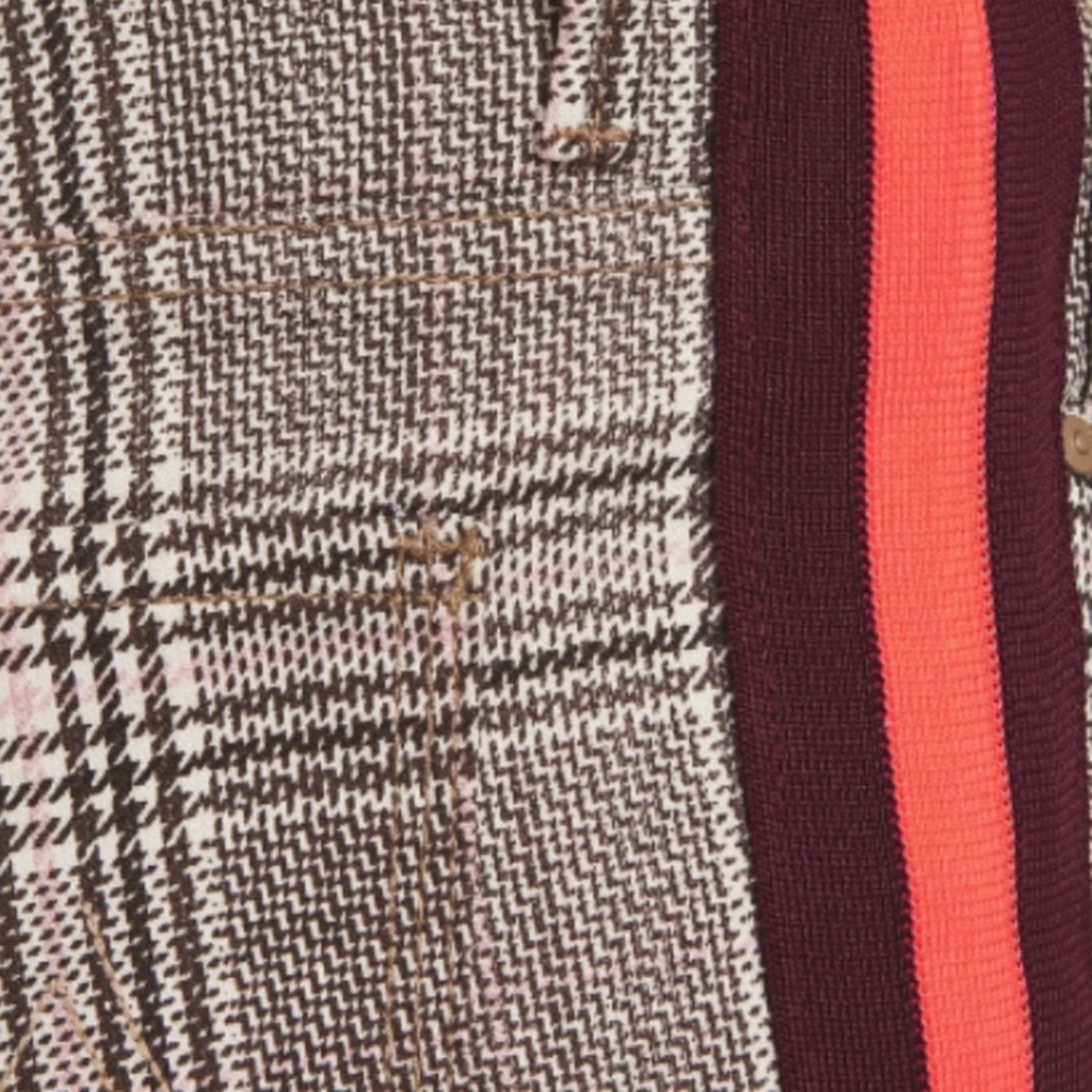 EUC MOTHER The Insider Plaid Jeans with Orange & Plum Side Stripes Size 27 - Picture 10 of 16